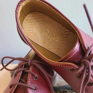 DR MARTENS CHERRY OXFORDS MADE IN ENGLAND BOOTS 80s deadstock
